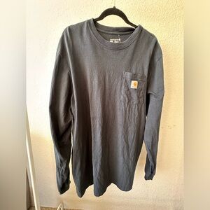 Men’s Tall Large Loose Fit Carhartt Navy Blue Long Sleeve Shirt